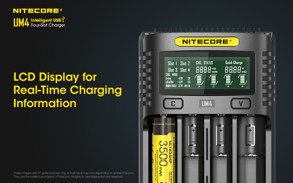 Nitecore UM4 4-Slot Intelligent USB Battery Charger