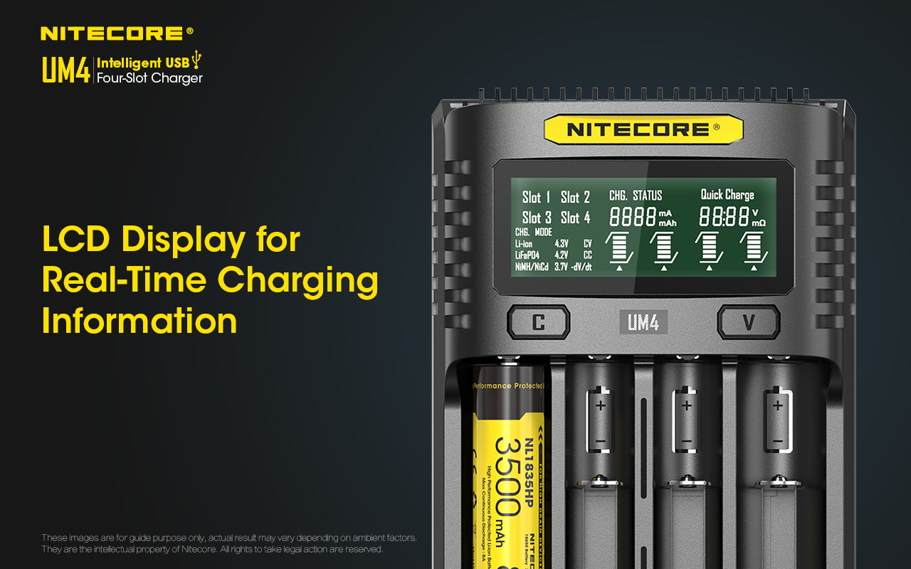 Nitecore UM4 4-Slot Intelligent USB Battery Charger