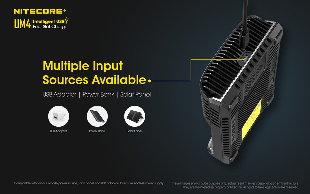 Nitecore UM4 4-Slot Intelligent USB Battery Charger