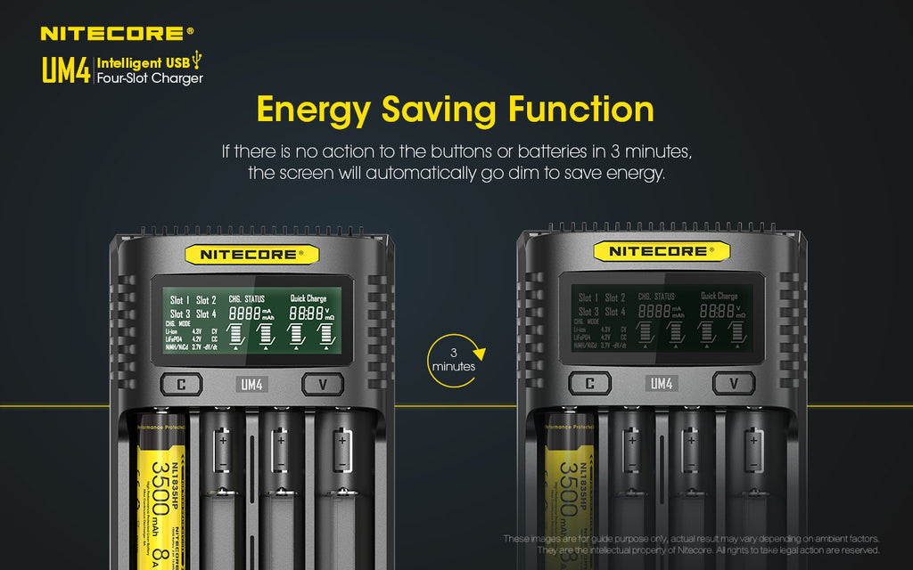 Nitecore UM4 4-Slot Intelligent USB Battery Charger