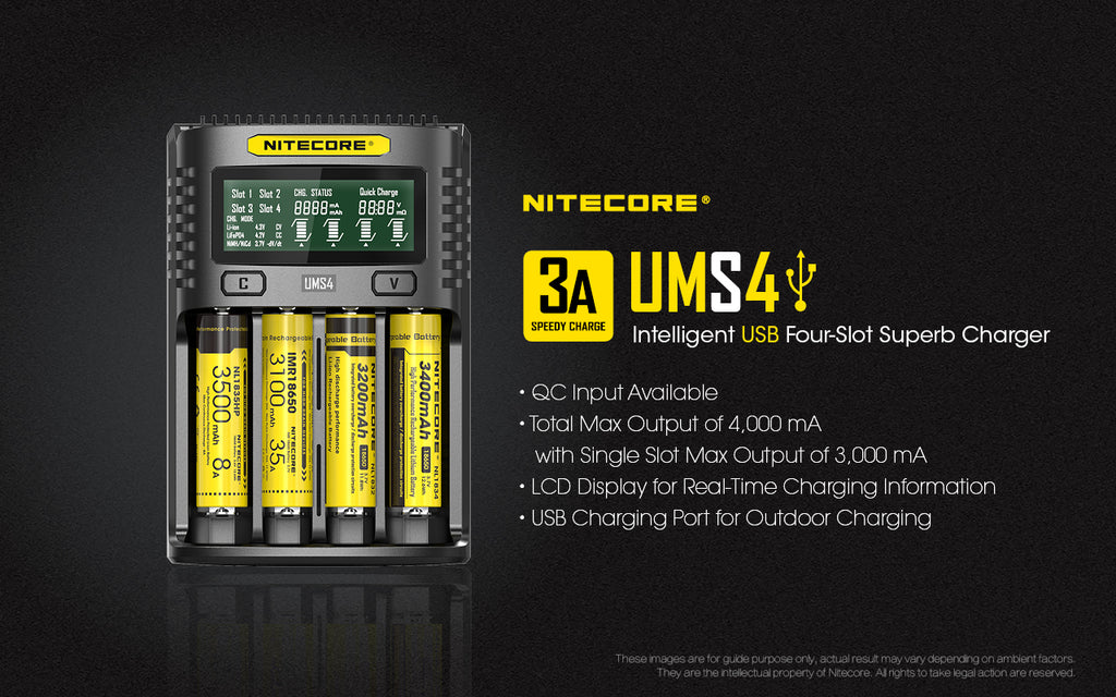 Nitecore UMS4 4-Slot USB Charger