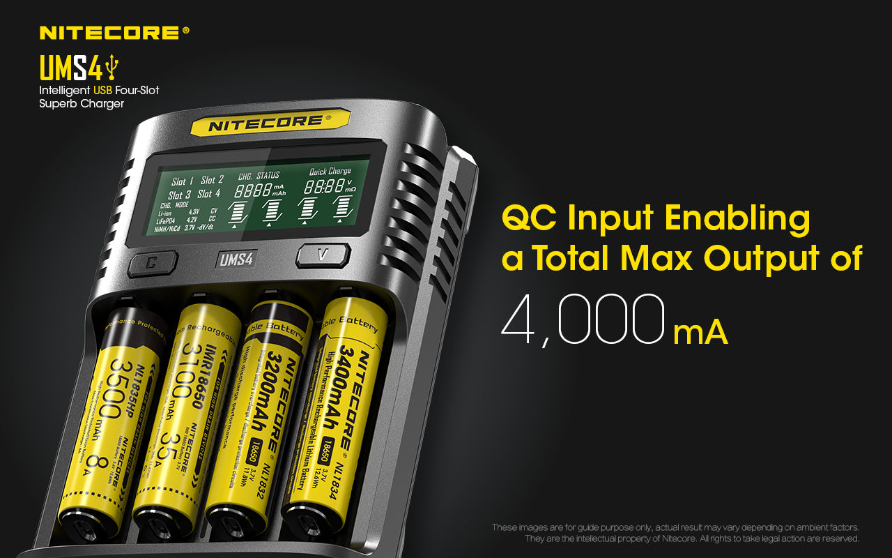Nitecore UMS4 4-Slot USB Charger