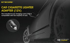 Nitecore In-Car Charger For 2X Battery, 2X USB Output