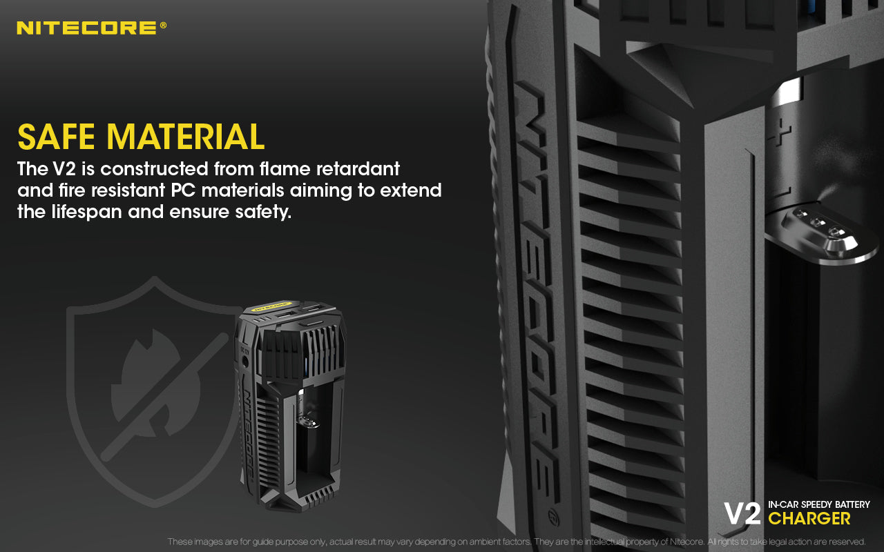 Nitecore In-Car Charger For 2X Battery, 2X USB Output
