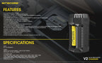 Nitecore In-Car Charger For 2X Battery, 2X USB Output
