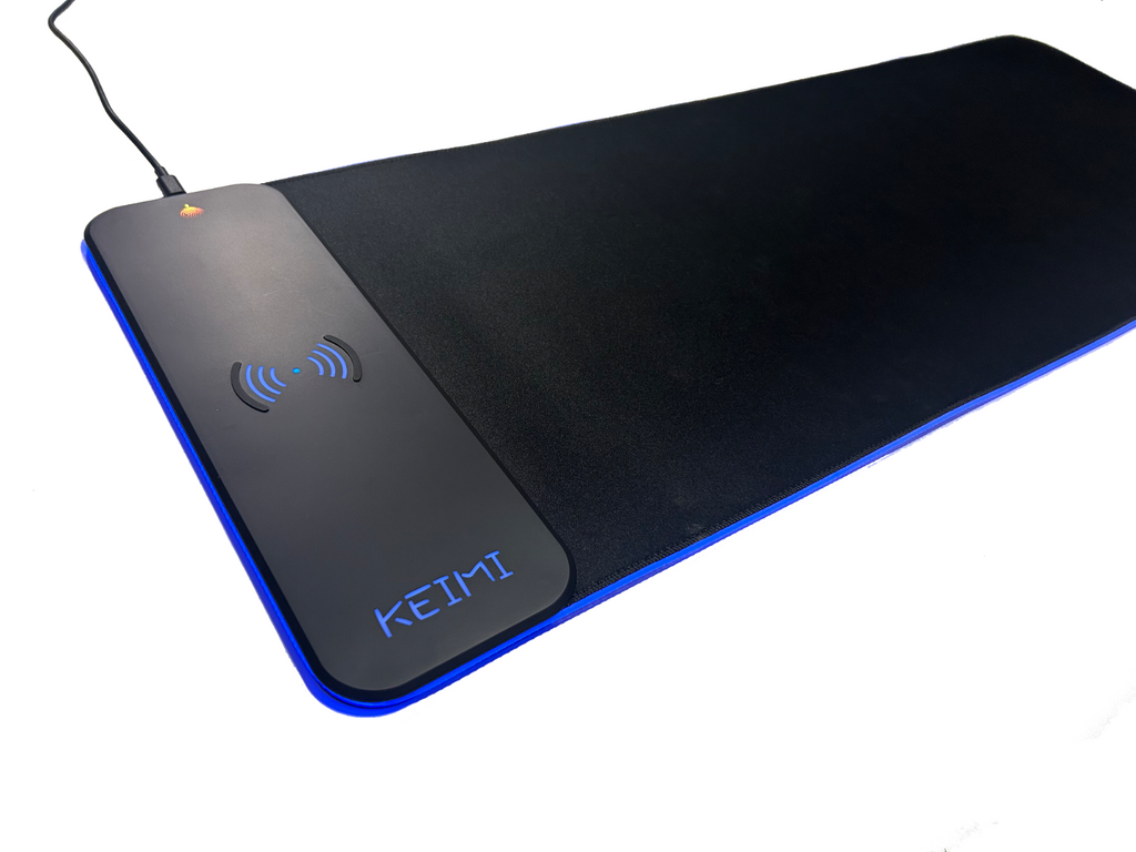 Keimi 15W Wireless Charging Extended Mouse Pad with RGB 
