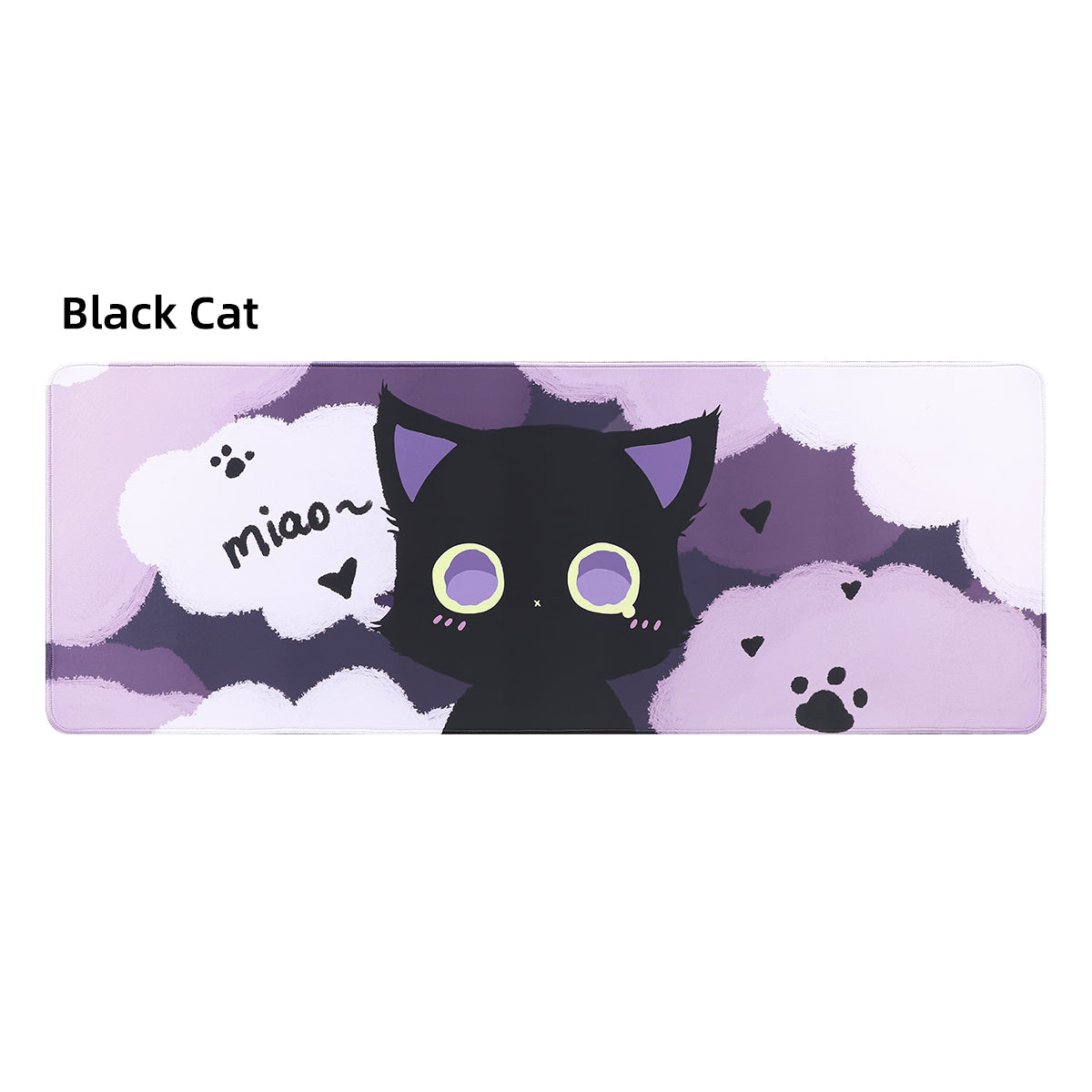 YUNZII Oversized Desk Mat 800x300x3mm (Black Cat)