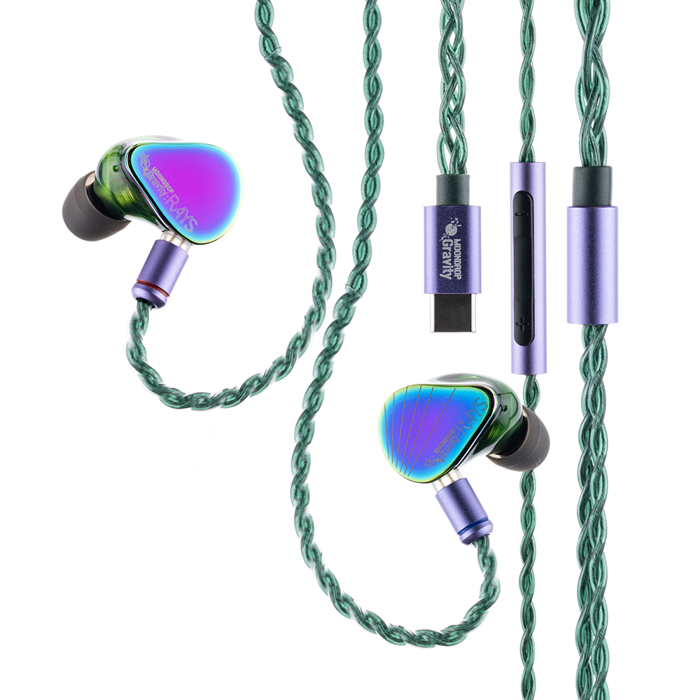 MOONDROP RAYS Hybrid Driver Wired USB-C Pro Gaming IEM Headphones with Mic