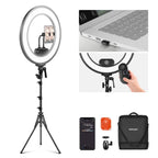 NEEWER RL45B Edge Lit Soft Ring Light with Phone Holder and Light Stand