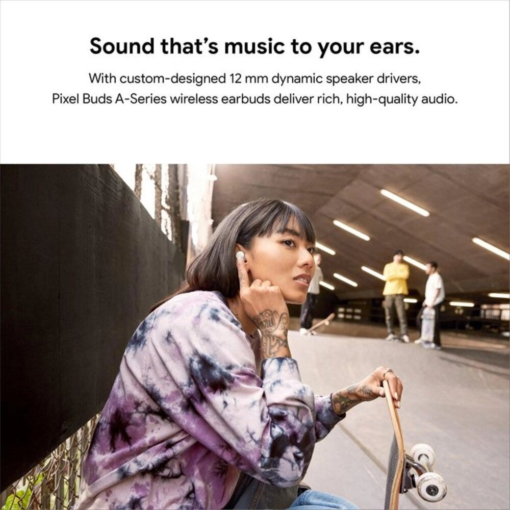 Open Box Google Pixel Buds A-Series True Wireless Earbuds - Clearly White