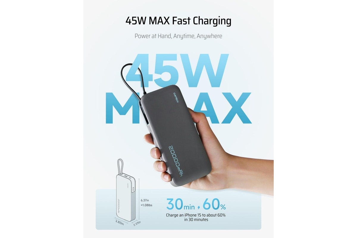 CUKTECH 20000mAh 45w Power Bank (Grey)