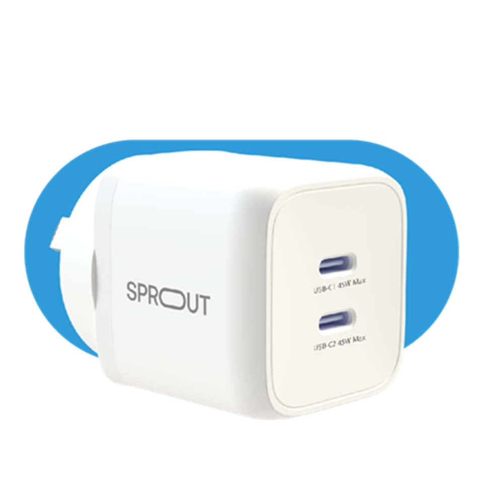 Damaged Box Sprout 45W GaN 2 Port Charger