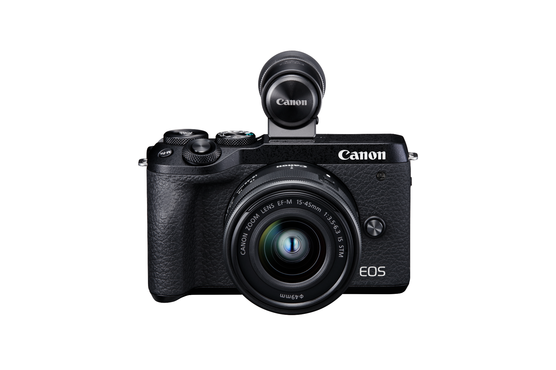 Canon EOS M6 Mark II with EFM15-45 Lens and EVFDC2, Eye AF servo, 32.5MP APS-C CMOS Sensor and DIGIC 8 Image Processor, Dual Pixel CMOS AF even during 4K Video Recording and WIFI sharing.