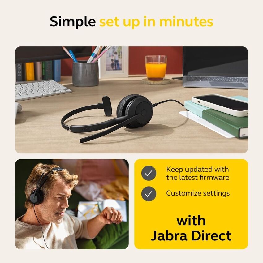 Jabra Evolve2 50 UC USB-C/A Stereo Corded Headset