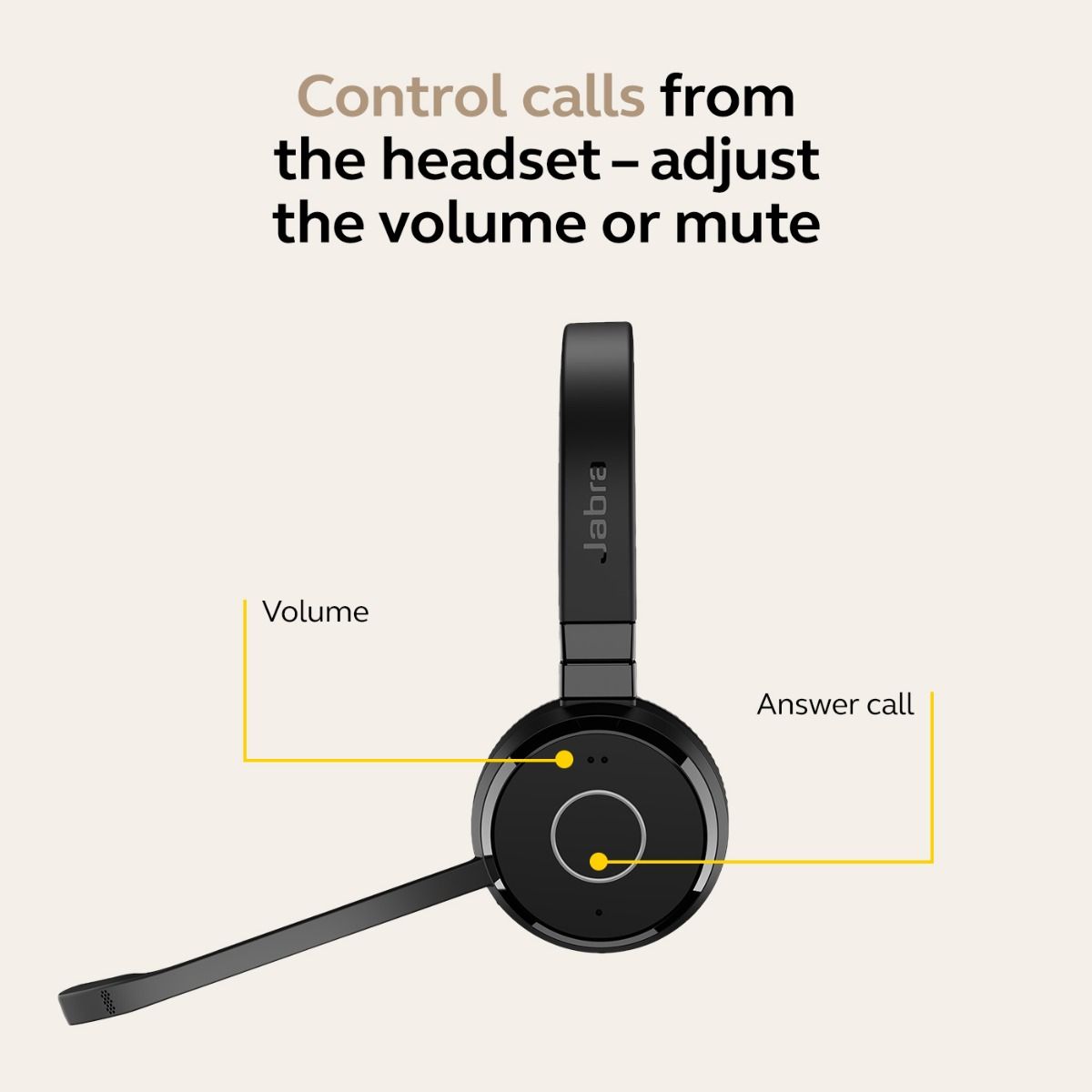 Jabra Evolve 65 TE MS Mono Bluetooth Headset 