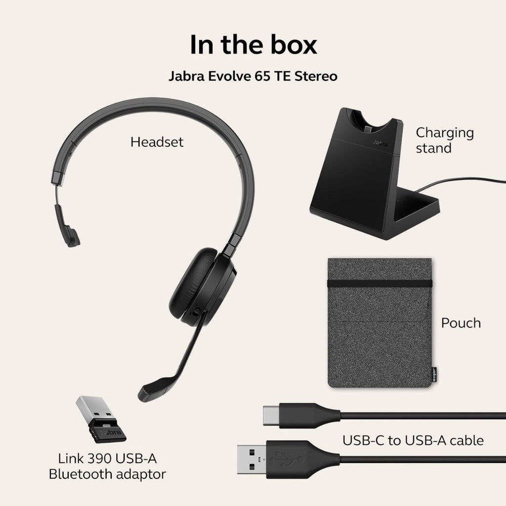 Jabra Evolve 65 TE MS Mono Bluetooth Headset
