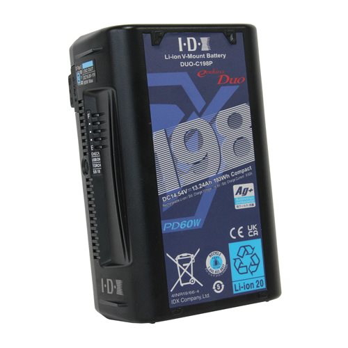 IDX DUO-C198P 193Wh Li-ion V-Mount Battery with 2 x D-Taps & USB-C