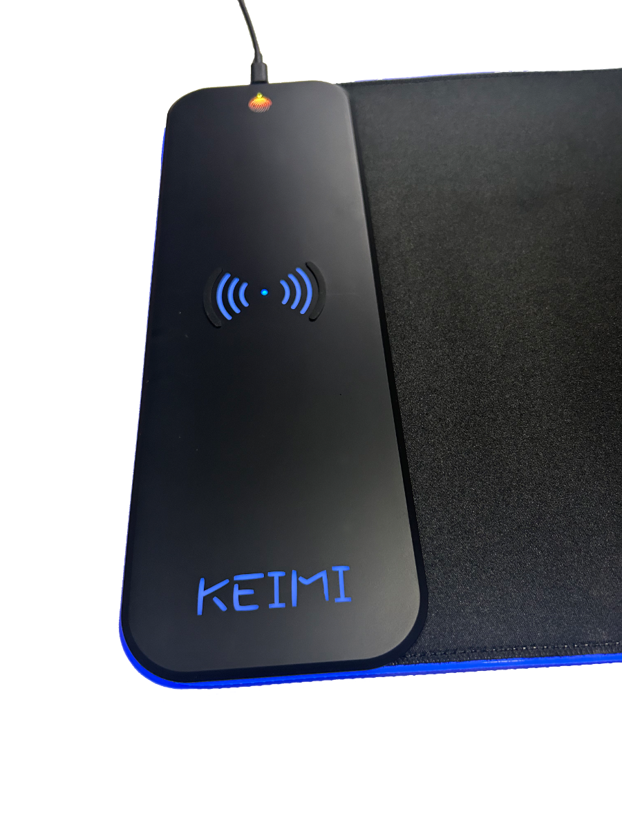 Keimi 15W Wireless Charging Extended Mouse Pad with RGB 