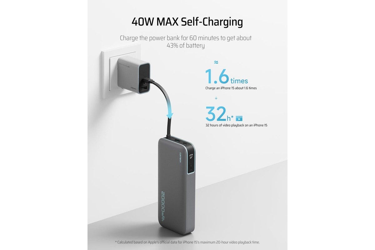 CUKTECH 20000mAh 45w Power Bank (Grey)