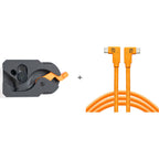 Tether Tools Tetherguard Leverlock Plate + USB-C 4.6m Orange R/Angle/R to Angle Org