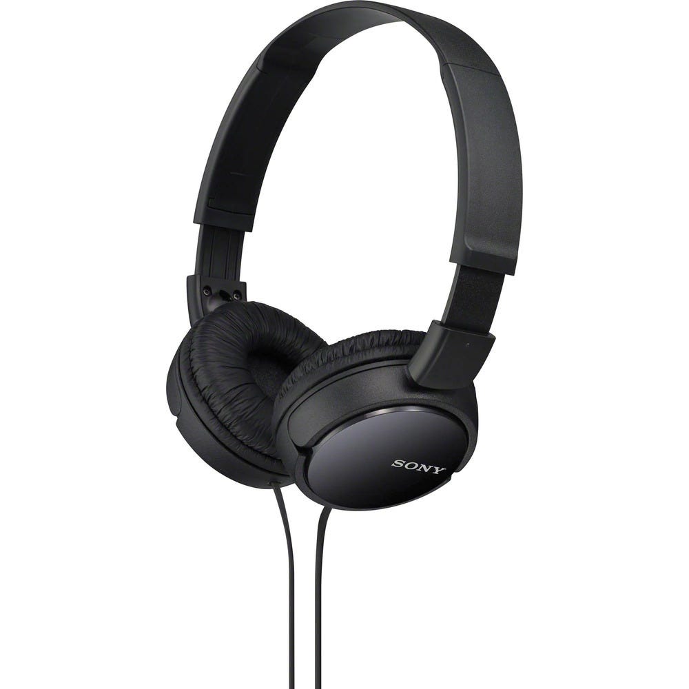 Sony MDR-ZX110 Wired On-Ear Headphones (Black)