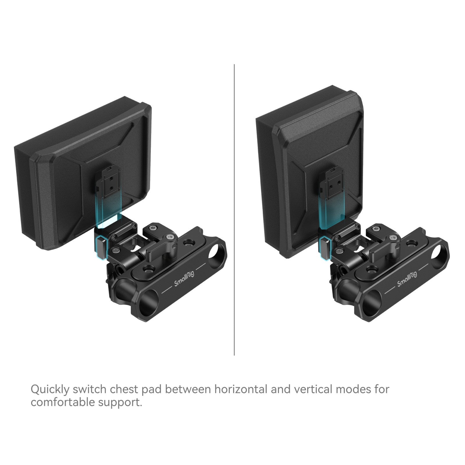 SmallRig Multi-Adjustable Chest Pad Mount Plate with Rod Clamp MD3183B 