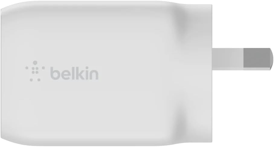 Belkin BoostCharge Pro 65W Dual USB-C GaN Wall Charger with PPS and PD (White)