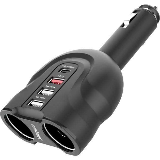 Mbeat Gorilla Power Four Port USB-C & QC 3.0 Car Charger with Cigar Lighter Splitter