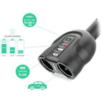 Mbeat Gorilla Power Four Port USB-C & QC 3.0 Car Charger with Cigar Lighter Splitter
