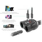 Mbeat Gorilla Power Four Port USB-C & QC 3.0 Car Charger with Cigar Lighter Splitter