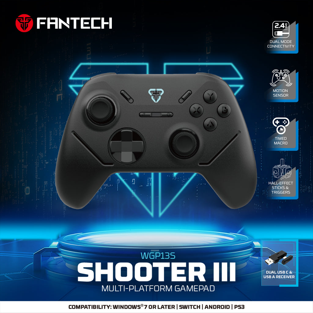 Fantech SHOOTER III WGP13S HE Wireless Multi Platform Gaming Controller (Black)