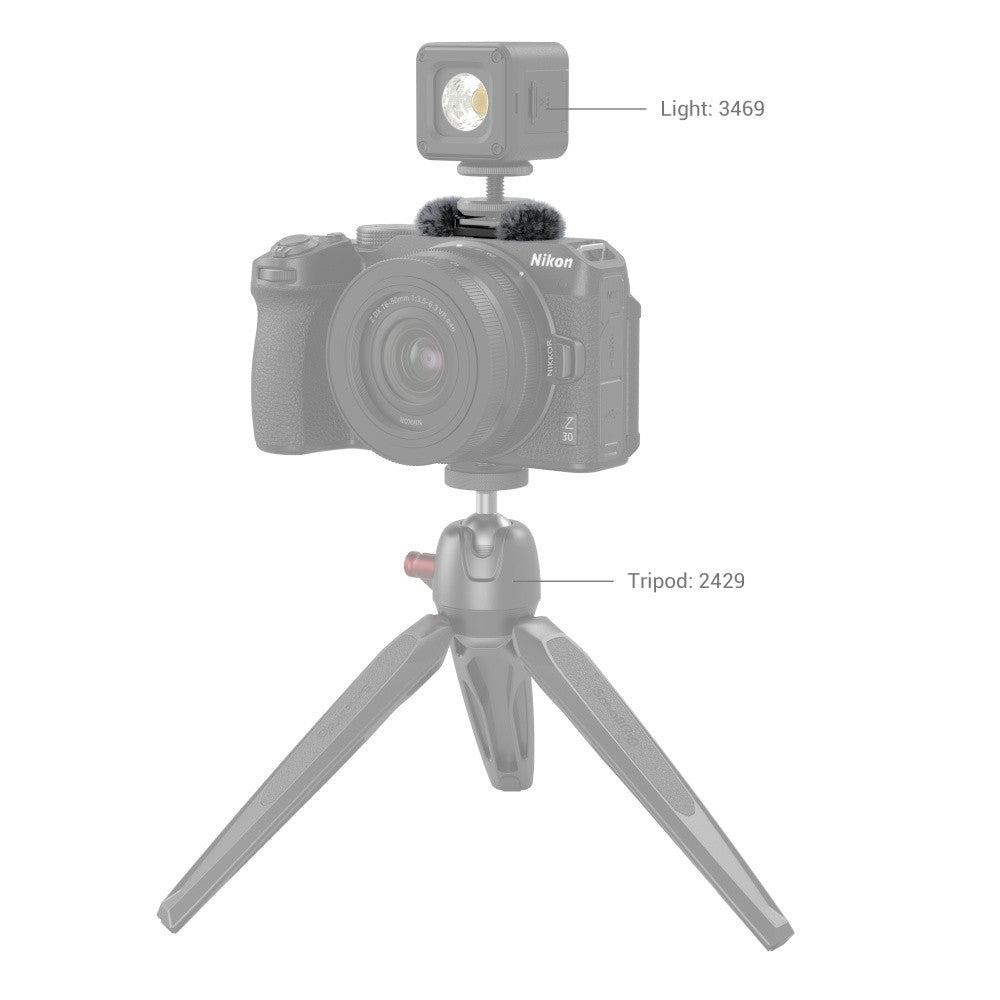 SmallRig Furry Windscreen with Cold Shoe Adapter for Nikon Z 30 3859