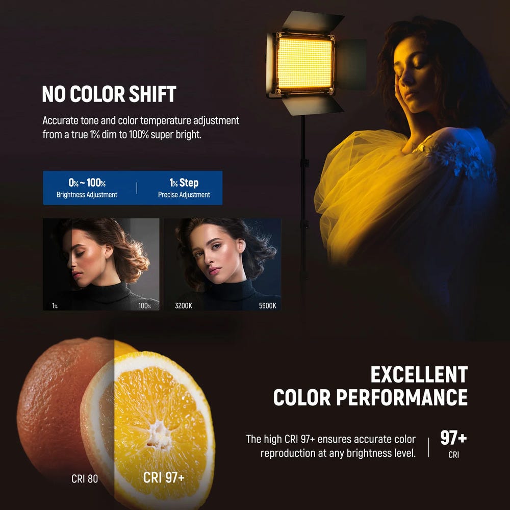 NEEWER RGB660 PRO II LED Video Light with Stand - 2 Pack