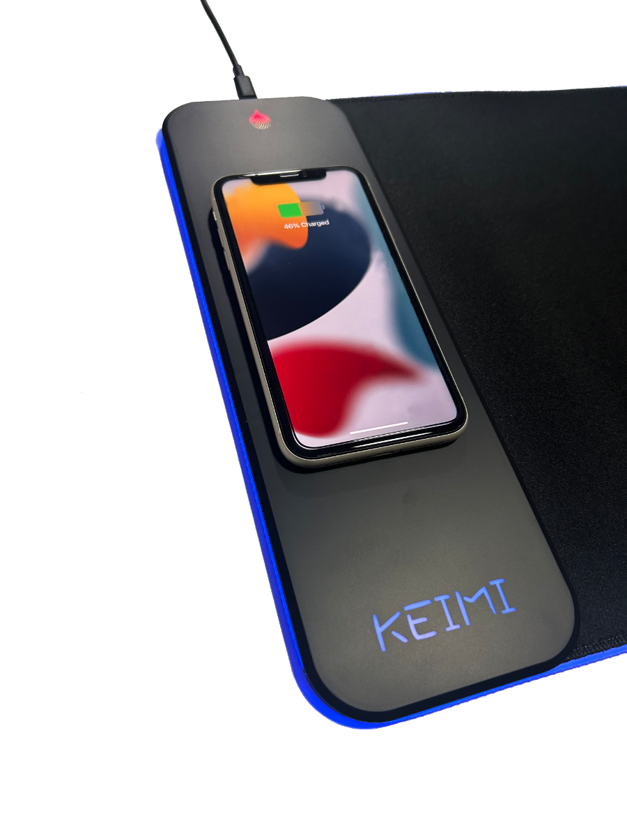 Keimi 15W Wireless Charging Extended Mouse Pad with RGB 