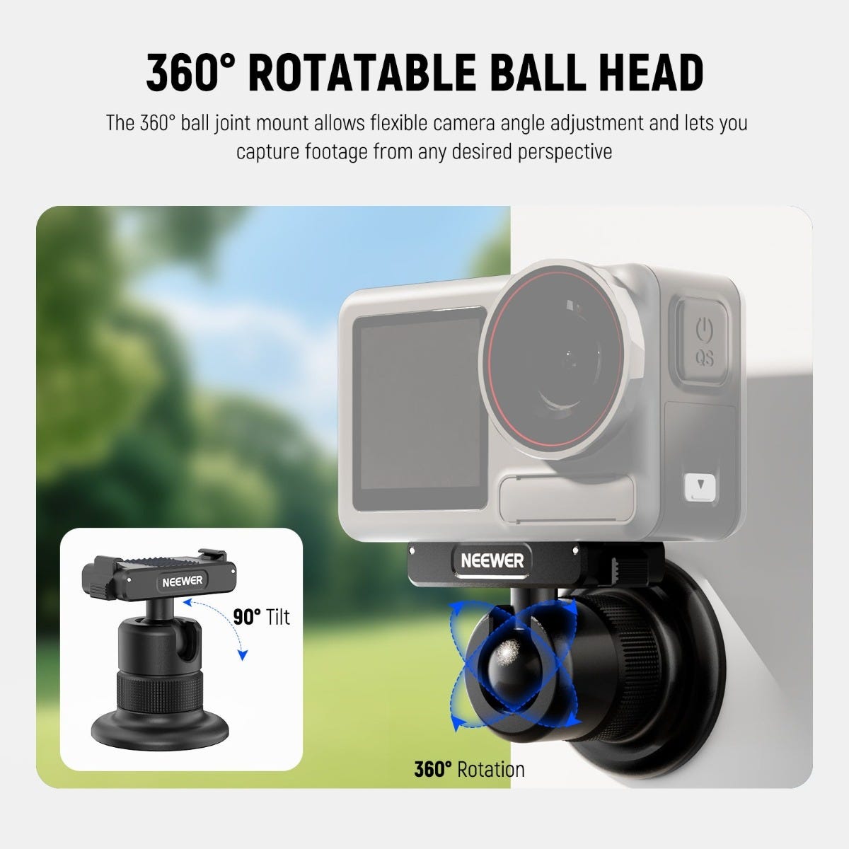 NEEWER AC013 Magnetic Camera Mount for DJI Osmo Action - Gray