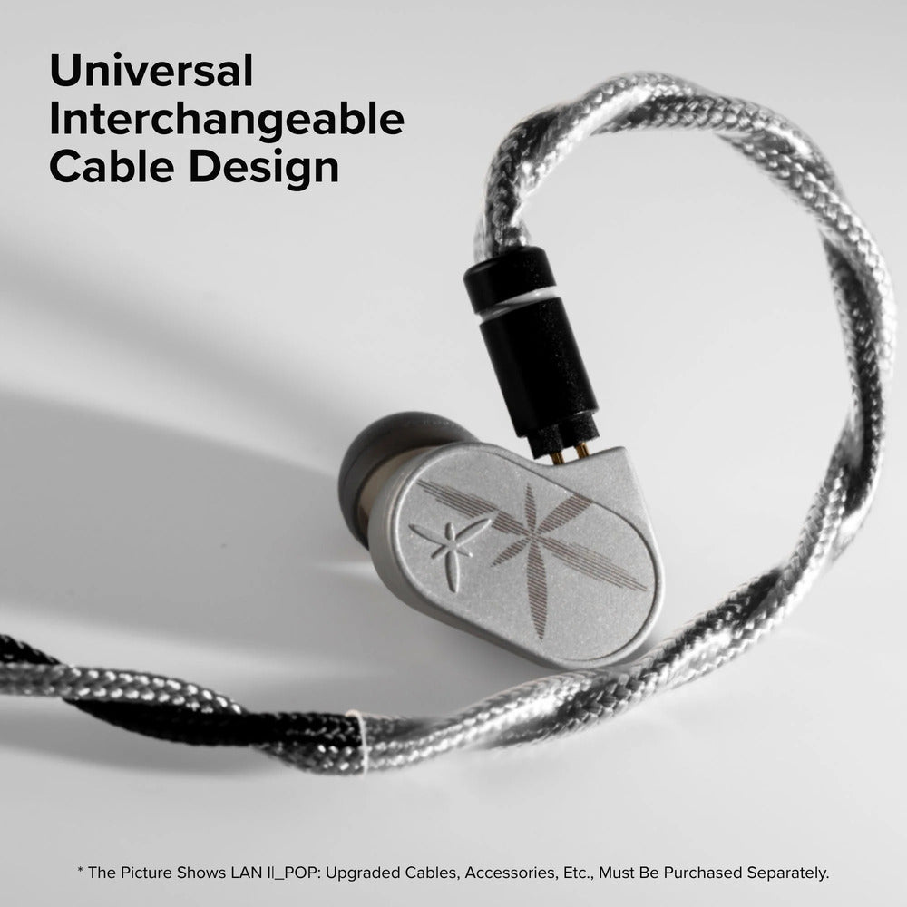 MOONDROP LAN II POP Dynamic Wired IEM In-Ear Monitor Headphones (Silver)