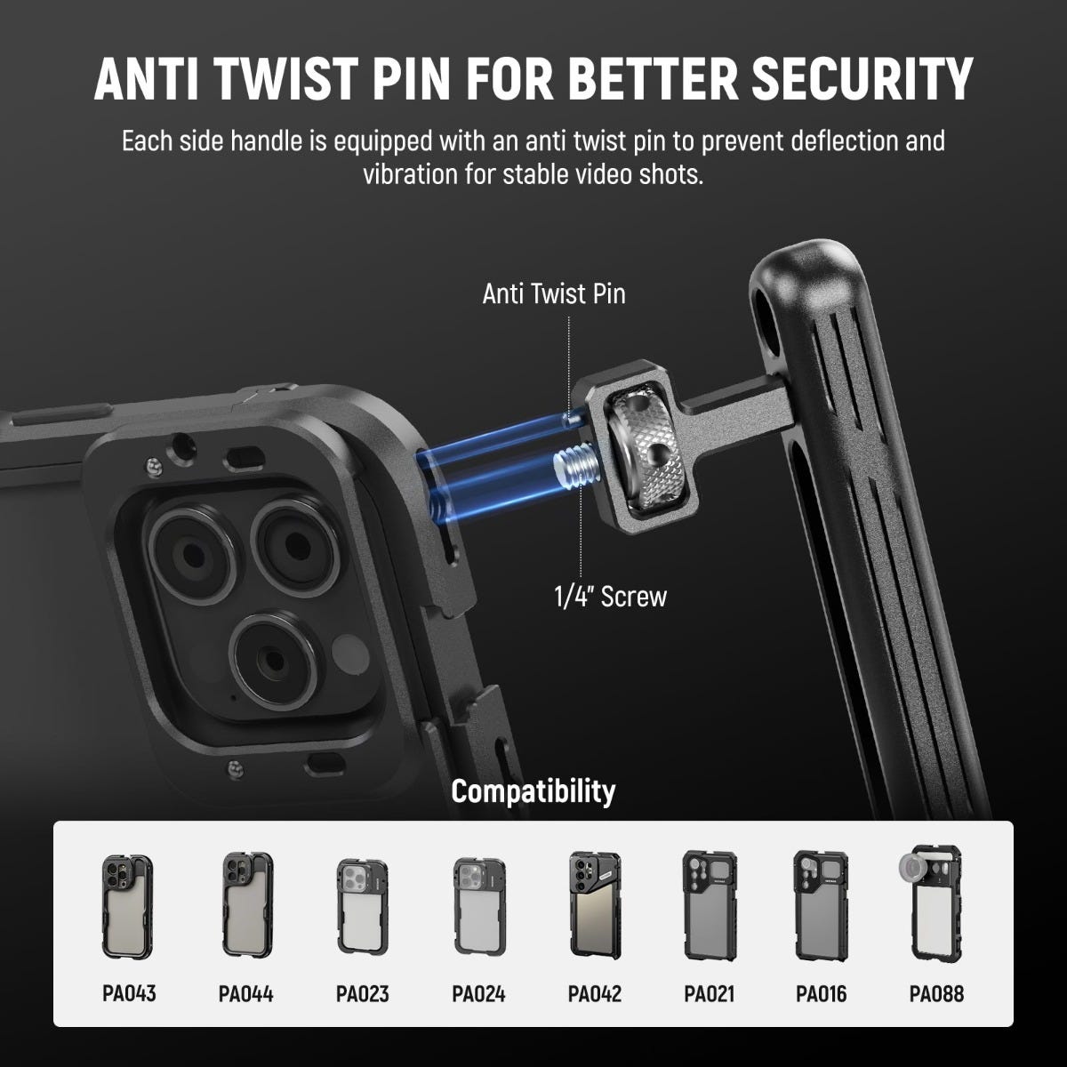 NEEWER PA-027 Rotatable Side Handle/Top Handle for Phone Cage - 2 Pack