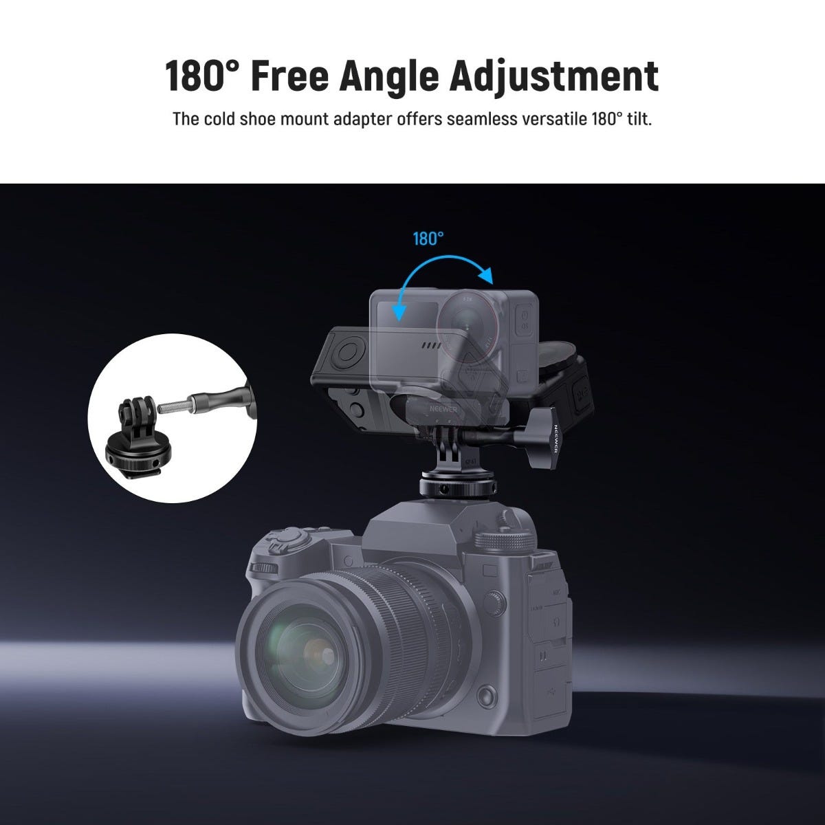 NEEWER GP-63 Action Camera Cold Shoe Mount Adapter