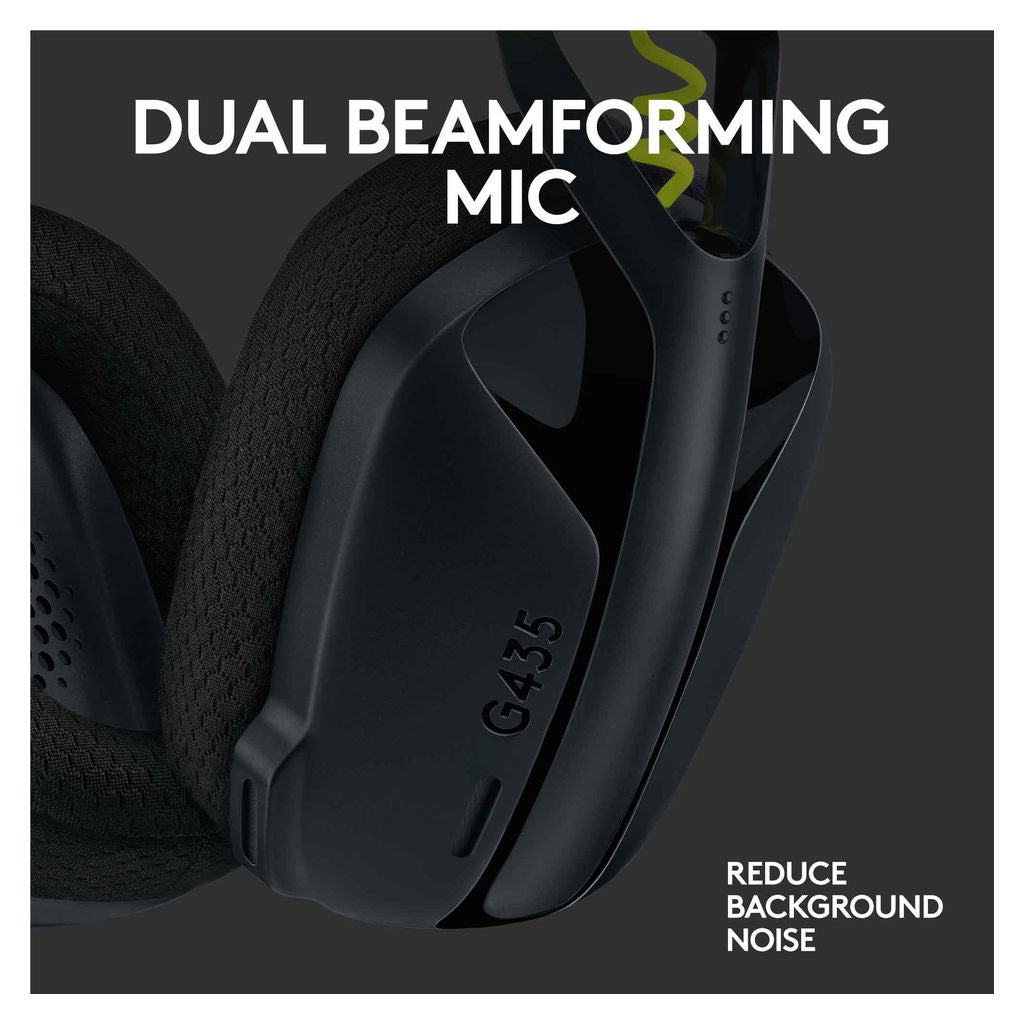 Open Box - Logitech G435 LIGHTSPEED Wireless Gaming Headset - Black