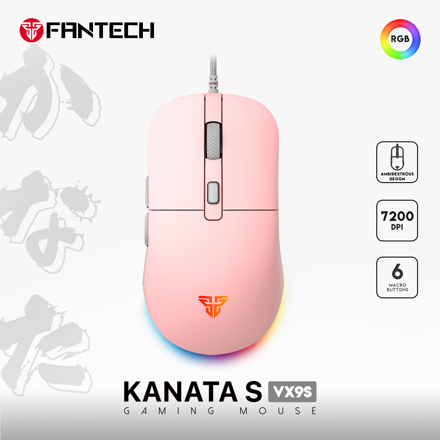Fantech KANATA S VX9S Wired Gaming Mouse (Pink)