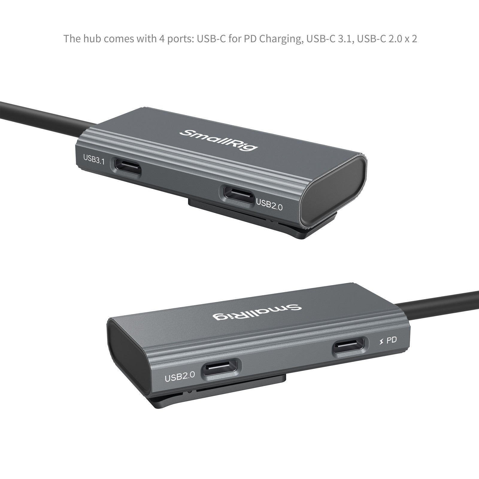 SmallRig 4-in-1 USB-C Hub PD 100W / USB-C 3.1 / USB-C 2.0 with Audio Adapter x 2 4598