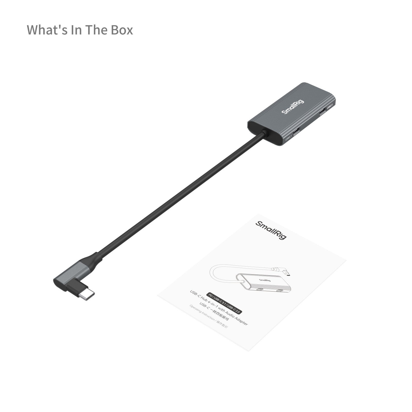 SmallRig 4-in-1 USB-C Hub PD 100W / USB-C 3.1 / USB-C 2.0 with Audio Adapter x 2 4598