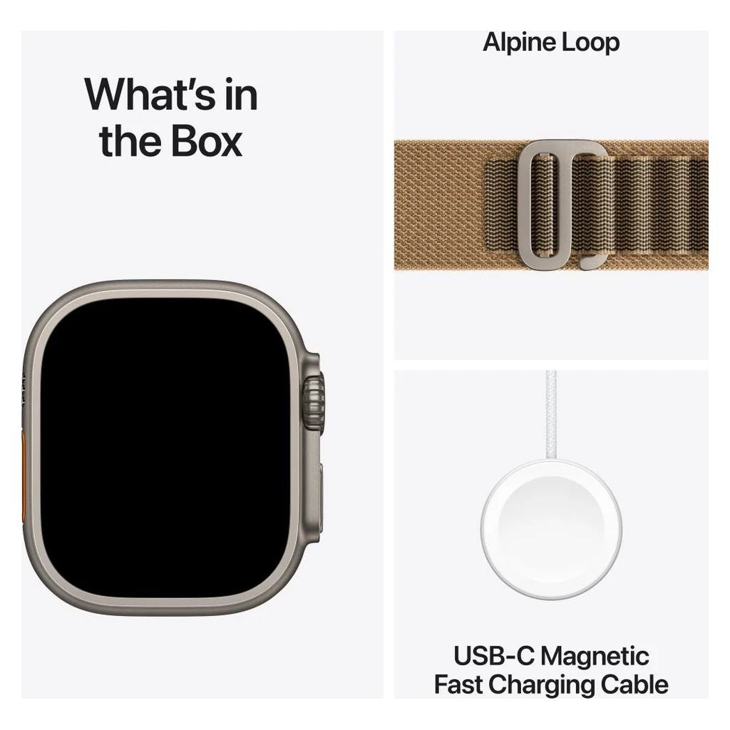 Apple Watch Ultra 4 49mm Natural Titanium GPS + Cellular Desert Alpine Loop (M)