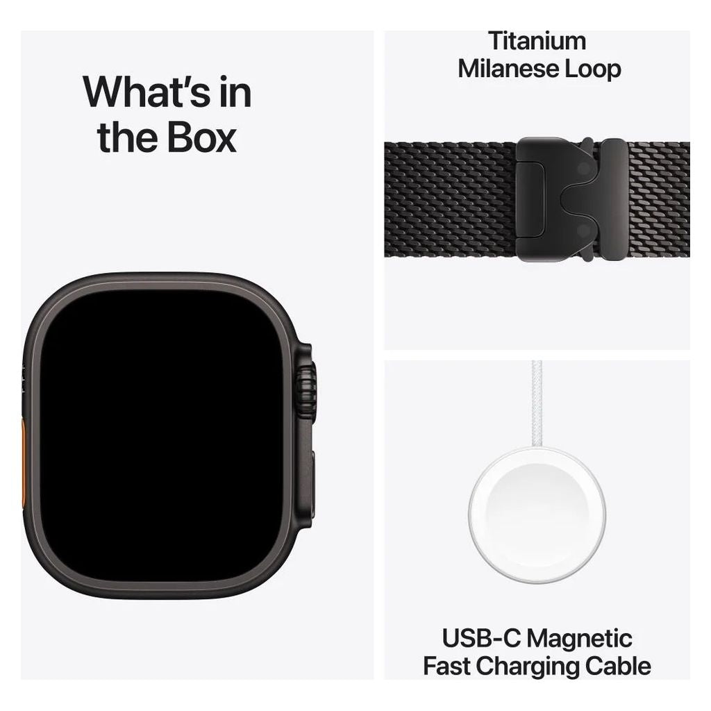 Apple Watch Ultra 4 49mm Black Titanium Case GPS + Cellular Milanese Loop (L)