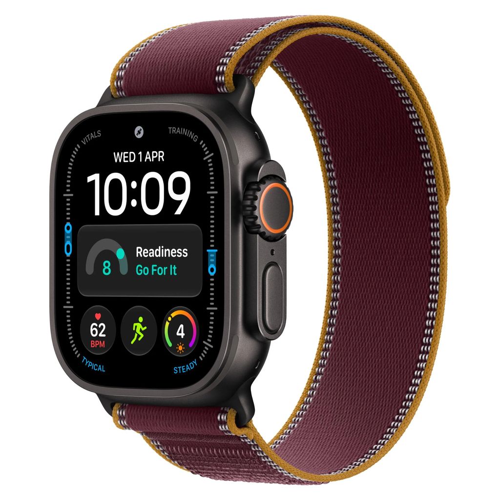 Apple Watch Ultra 4 49mm Black Titanium GPS + Cellular Burgundy Trail Loop (S/M)