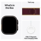 Apple Watch Ultra 4 49mm Black Titanium GPS + Cellular Burgundy Trail Loop (S/M)