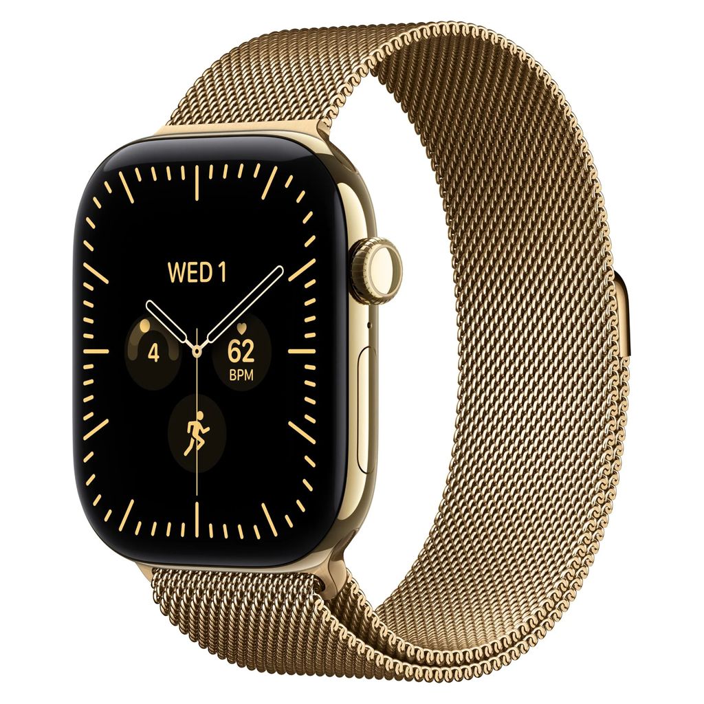 Apple Watch Series 12 46mm Radiant Gold Titanium GPS + Cellular Milanese (S/M)