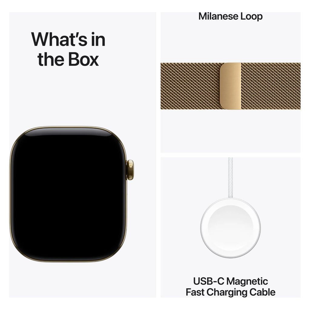 Apple Watch Series 12 46mm Radiant Gold Titanium GPS + Cellular Milanese (M/L)