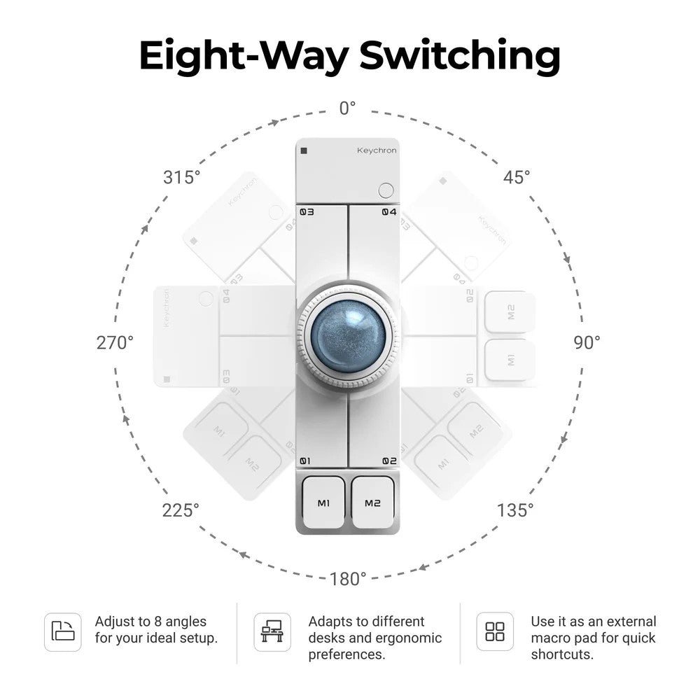 Keychron Nape Pro Wireless Trackball Mouse (White)