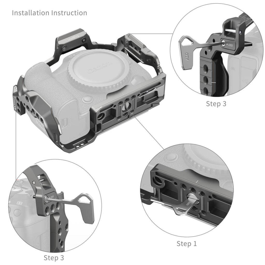 SmallRig HawkLock Quick Release Cage for Canon R5 Mark II 